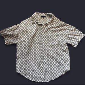 Blue Blush gray and white Checkered Shirt